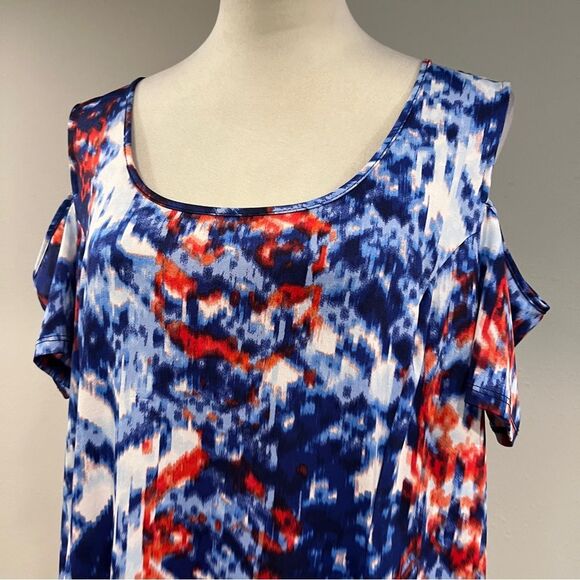Relativity short sleeve cold shoulder scoop neck plus size midi Dress size XL - Picture 2 of 13